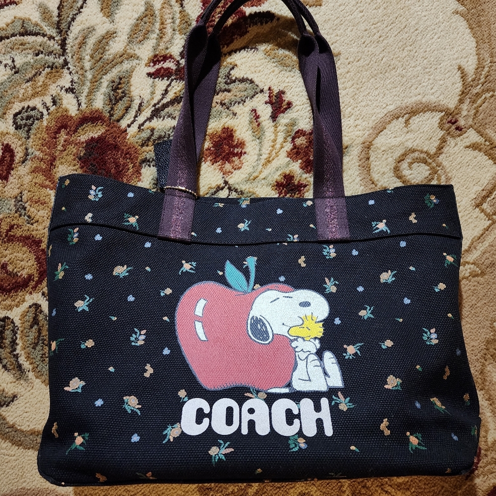 Coach Black Heart Design Tote